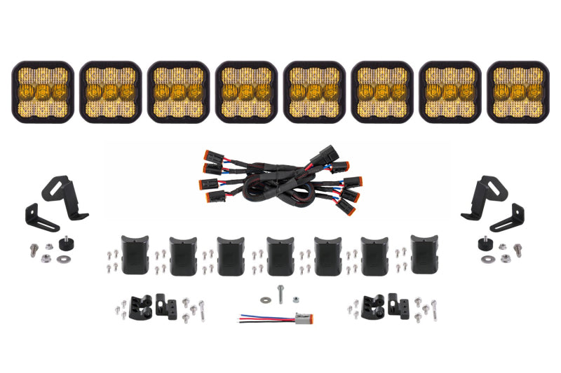 Diode Dynamics SS5 Sport Universal CrossLink 8-Pod Lightbar - Yellow Combo