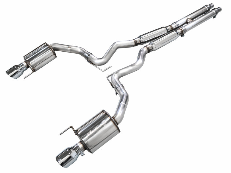 AWE Tuning 2024 Ford Mustang GT Fastback S650 RWD Touring Catback Exhaust w/ Dual Chrome Silver Tips