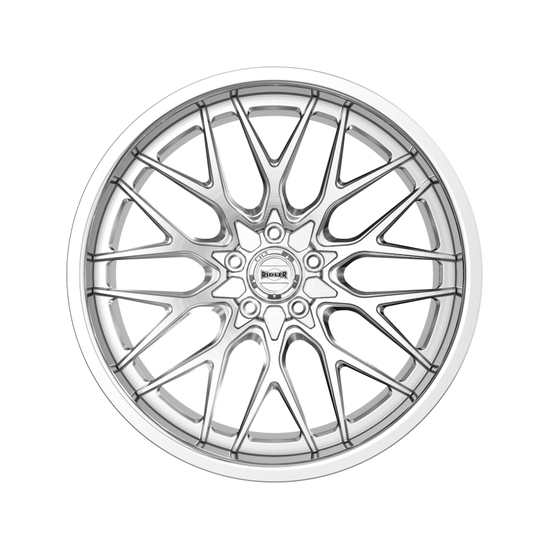 Ridler 681 22x9 / 5x120.65 BP / 0mm Offset / 83.82mm Hub Brushed w/ Polished Lip Wheel