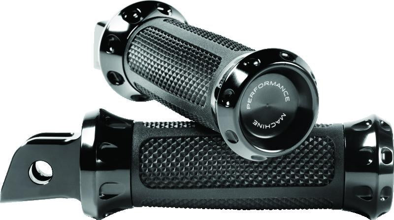 Performance Machine Footpegs Overdrive Rider - Black Ano