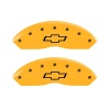 MGP 2 Caliper Covers Engraved Front Bowtie Yellow Finish Black Char 1997 Chevrolet C3500