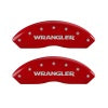 MGP Front set 2 Caliper Covers Engraved Front WRANGLER Red finish silver ch