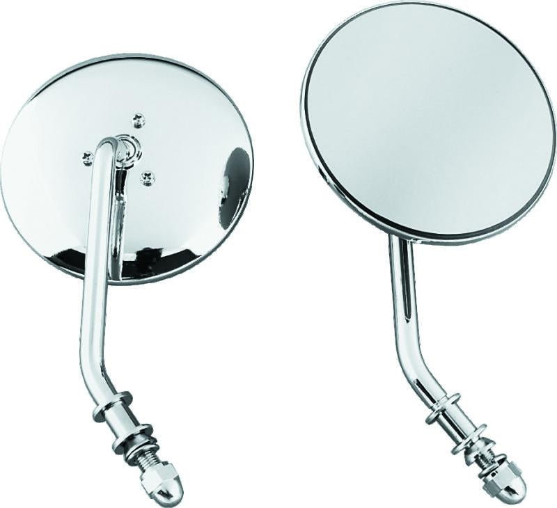 Bikers Choice 65-Up Chrome 4 Inch Round Short Stem Mirror Right Custom