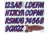 Hardline Boat Lettering Registration Kit 3 in. - 400 Red/Purple