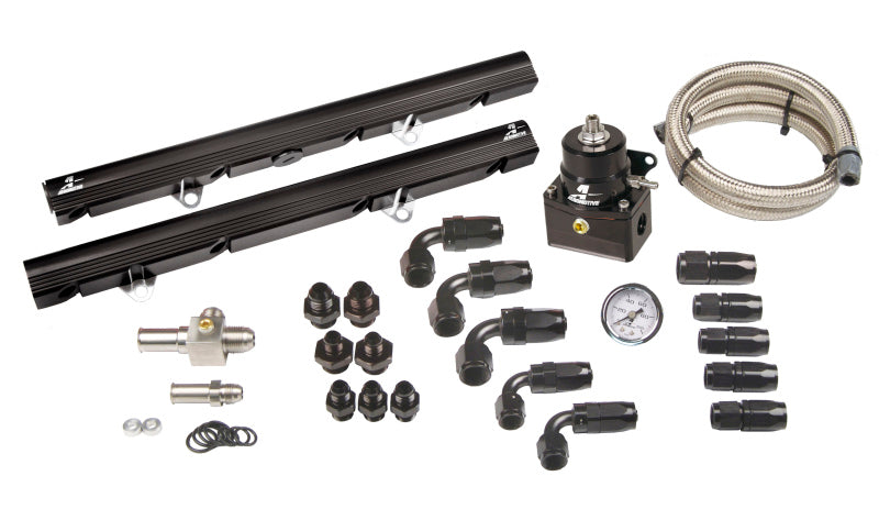 Aeromotive 86-98 Ford Mustang GT 5.0L Bolt-On Fuel Rail Kit - Black