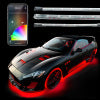 XK Glow Slim Tube Million Color XCHROME Smartphone App Controlled Undercar Kit 8x24In