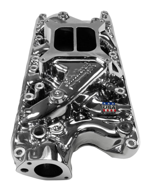 Edelbrock SB Ford Performer Intake Manifold - Chrome Plasma Finish