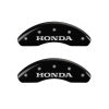 MGP Front set 2 Caliper Covers Engraved Front Honda Black finish silver ch