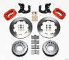 Wilwood Forged Dynalite P/S Rear Kit Red Mopar/Dana 2.36in Off w/Snap Ring Bearing