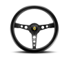 Momo Prototipo Steering Wheel 350 mm - Black Leather/Wht Stitch/Black Spokes