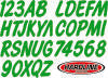 Hardline Boat Lettering Registration Kit 3 in. - 400 Lime Green Solid