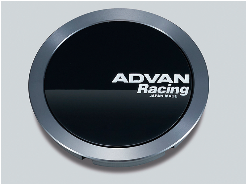 Advan 73mm Flat Center Cap - Gloss Black/Hyper Ring+White Letters