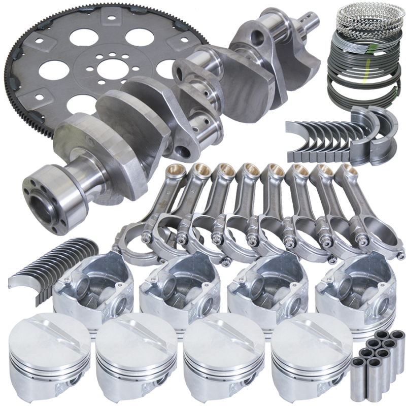 Eagle Chevy 350 1Pc 3.750in Crank 5.700in I-Beam Rods 4.060in Pistons 168 Tooth FP Balanced Assembly