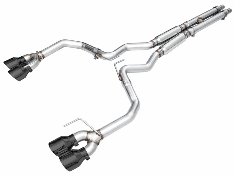 AWE 2024 Ford Mustang Dark Horse S650 RWD Track Edition Cat-Back Exhaust w/ Quad Diamond Black Tips
