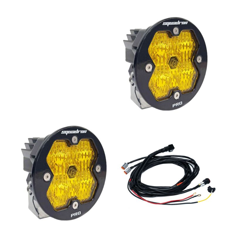 Baja Designs Squadron-R 2.0 Pro LED Wide Cornering (Pair) - Baja Amber