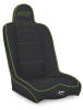 PRP Daily Driver High Back Suspension Seat- Black/Green Vinyl