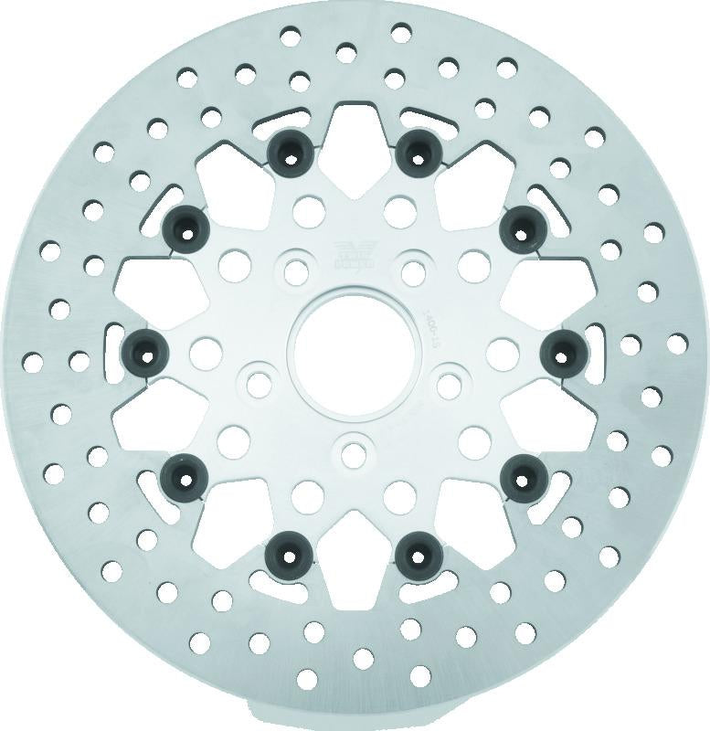 Twin Power 84-17 Big Twin Exc 08-17 FLH FLT Rear 11.5 Floating Rotor Silver Mesh