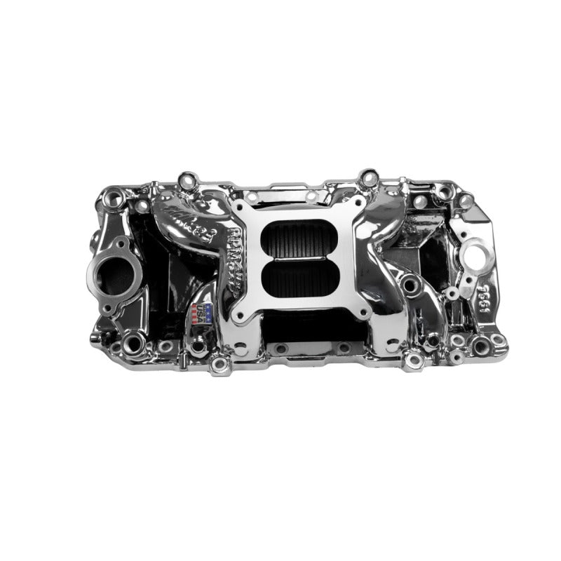 Edelbrock RPM Air-Gap Intake Manifold for Big-Block Chevy Oval Port - Chrome Plasma Finish