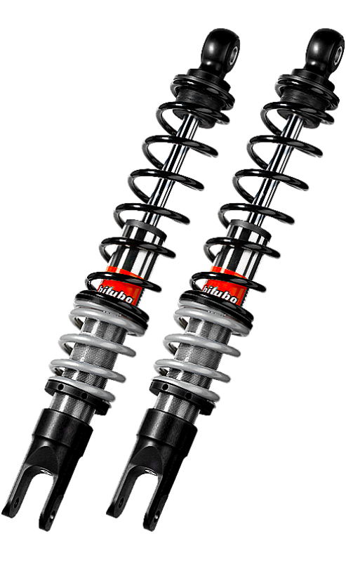 Bitubo YRB0 Twinshocks Front Adjustable: Spring Preload, Black Spring