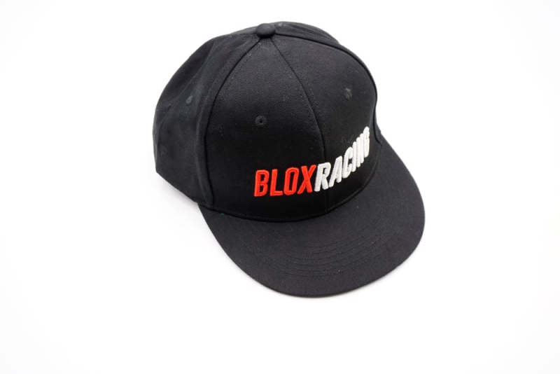 BLOX Racing Snapback Cap Black with Red and White Logo - BLOX Racing - New Style Flat Bill