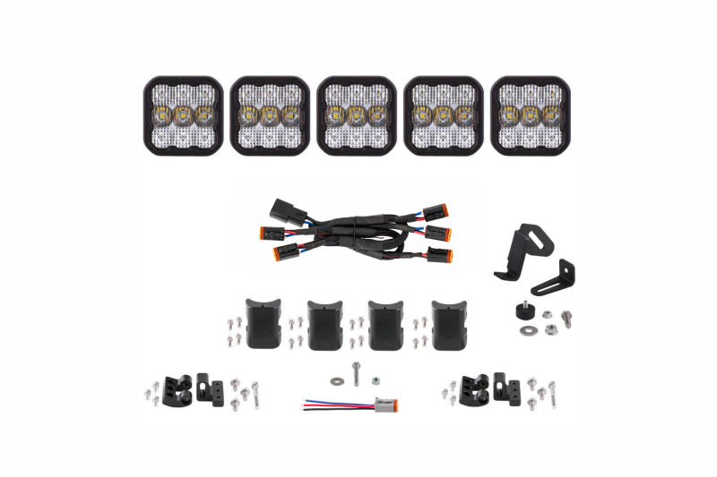 Diode Dynamics SS5 Sport Universal CrossLink 5-Pod Lightbar - White Combo
