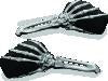 Kuryakyn Skeleton Hand Mirrors Chrome/Black