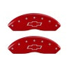 MGP Front set 2 Caliper Covers Engraved Front Bowtie Red finish silver ch