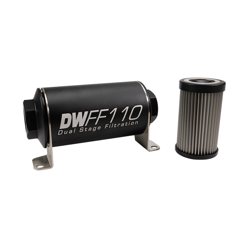 DeatschWerks Stainless Steel 5 Micron Universal Inline Fuel Filter Housing Kit (110mm)
