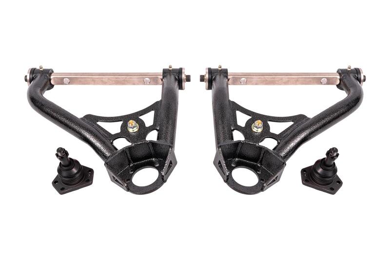 BMR 68-74 Chevrolet Nova Non-Adj. Upper A-Arms w/ STD. Ball Joint (Delrin) - Black Hammertone