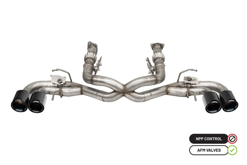 Corsa 2020-2025 Chevrolet Corvette C8 RWD 3in Delete 4 Valve Cat-Back w/NPP w/4.5in CF Black PVDTips