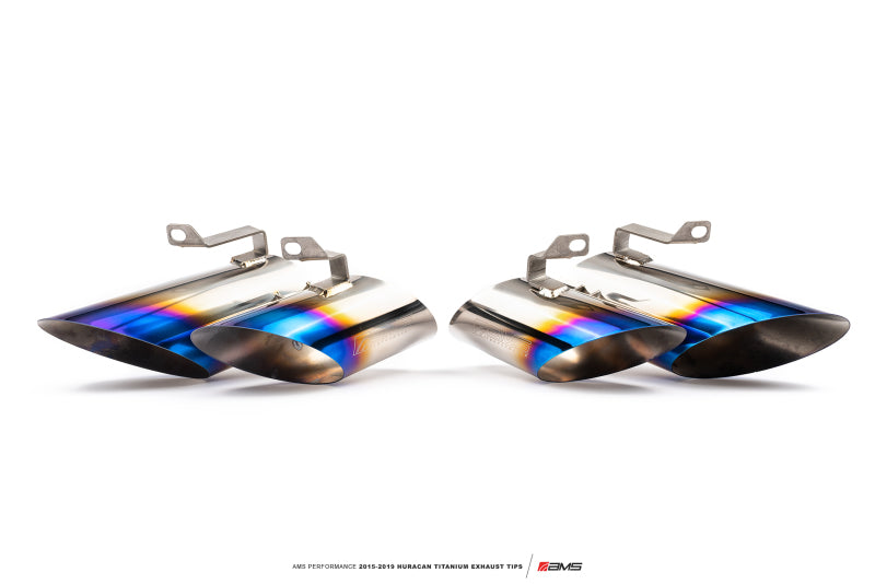 AMS Performance 15-19 Lamborghini Huracan Ti Exhaust Tips (OEM Replacement &amp; Alpha TT Kit Fitmen