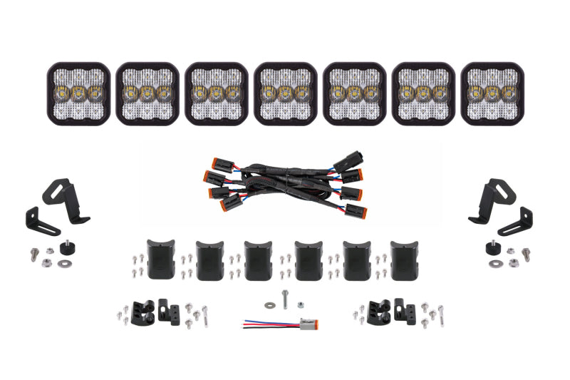 Diode Dynamics SS5 Sport Universal CrossLink 7-Pod Lightbar - White Combo