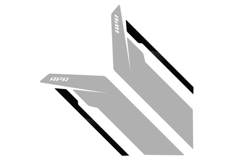 APR Sideburn Stickers - Silver APR/Black Stripe (Pair)