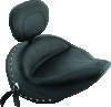 Mustang 06-15 Yamaha Roadliner, Stratoliner Wide Touring Solo Seat w/Driver Backrest Studs - Black