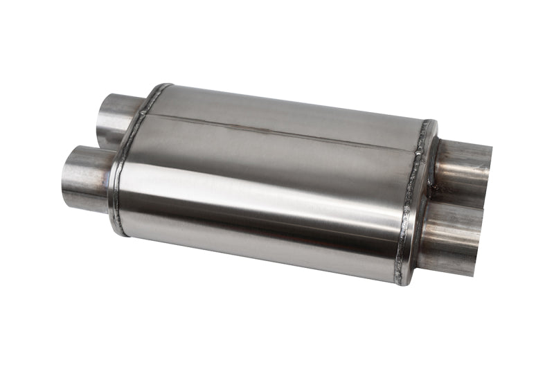 Corsa Pro-Series 304SS Packed Resonator - 3.0in Dual Inlet / Dual Outlet - 19in OAL