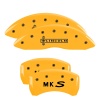 MGP 4 Caliper Covers Engraved Front Lincoln Engraved Rear MKS Yellow finish black ch