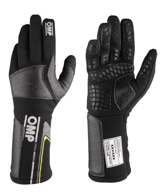 OMP Pro Mech-S Gloves Fia 8856-2018 Fluo Yellow Sz S