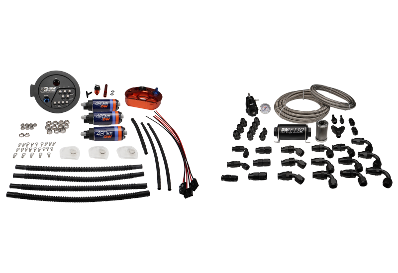 DeatschWerks A90 Supra/G8X BMW M3/M4 X3 Module w/ Triple DW420 Pumps and PTFE Return Plumbing Kit