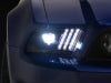 Raxiom 13-14 Ford Mustang LED Projector Headlights SEQL Turn Signals- Black Housing (Clear Lens)