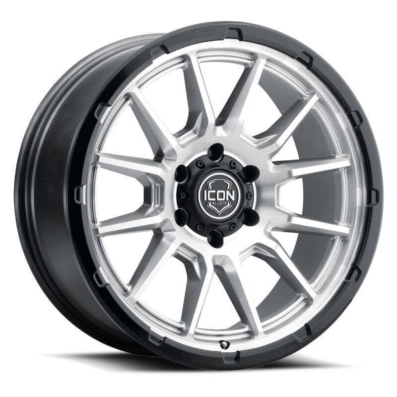 ICON Alloys Cajon 20x9 / 6x5.5 / 0mm / 5in BS Silver Machined Wheel w/ GB Lip