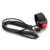 Rugged Radios Velcro Mount Steering Wheel Push to Talk (PTT) with Coil Cord for Car Harnesses