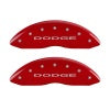 MGP Front set 2 Caliper Covers Engraved Front With out stripes/Dodge Red finish silver ch