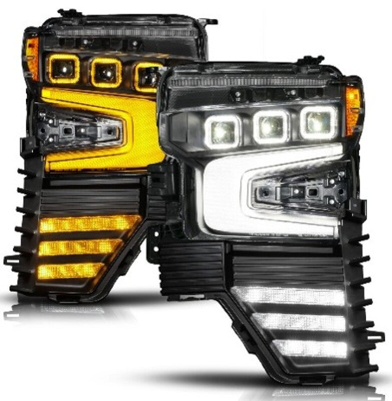 ANZO 22-26 Chevy Silverado 1500 Z-Series LED Projector Headlight - Black Full- Passenger Side
