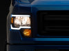 Raxiom 09-14 Ford F-150 Axial Series Headlights w/ LED Bar- Black Housing (Clear Lens)