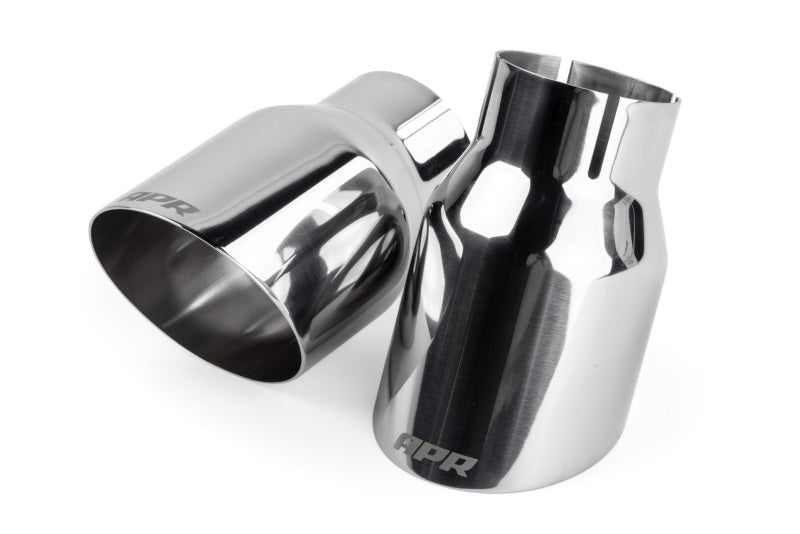 APR Single-Walled 3.5in Slash-Cut Tips - Polished Silver - Set of 2