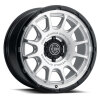 ICON Alloys Rancho 20x9 / 5x5 / -12mm / 4.5in BS Silver Machined w/ Gloss Black Lip Wheel