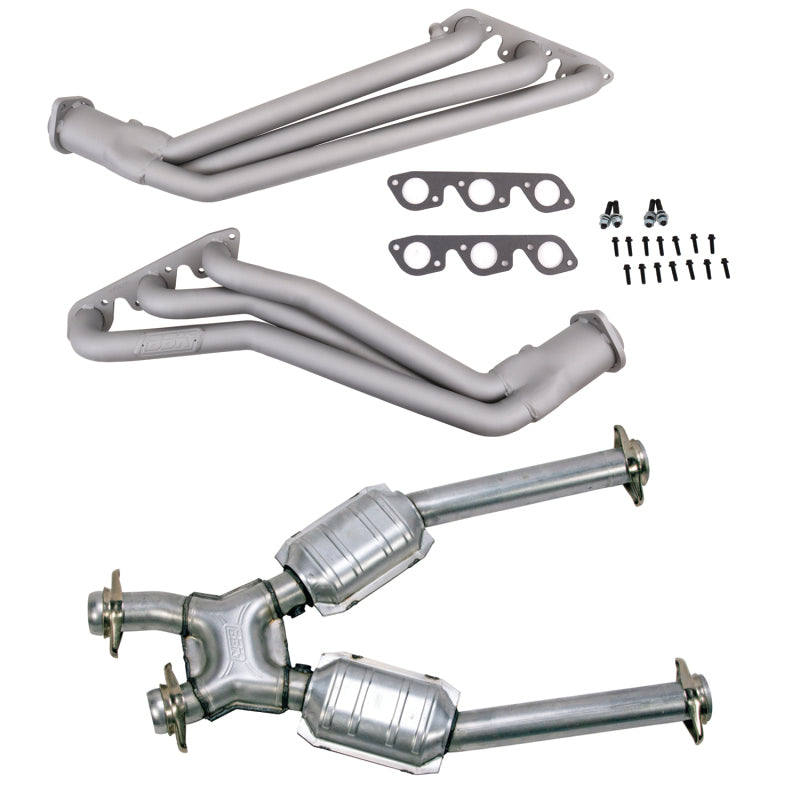 BBK 99-04 Ford Mustang V6 1-5/8in Long Tube Headers w/High Flow Catted X-Pipe (Ti Ceramic)