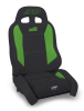 PRP EnduroCrawl Reclining Suspension Seat - Black/Green Vinyl - Driver