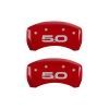 MGP Rear set 2 Caliper Covers Engraved Rear 2015/50 Red finish silver ch