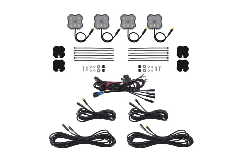 Diode Dynamics Rock Light - Amber/White - M8 Magnet 4-Pack